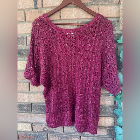 Women’s Dressbarn Open Knit Short Sleeve Sweater 14/16 - Picture 5 of 7